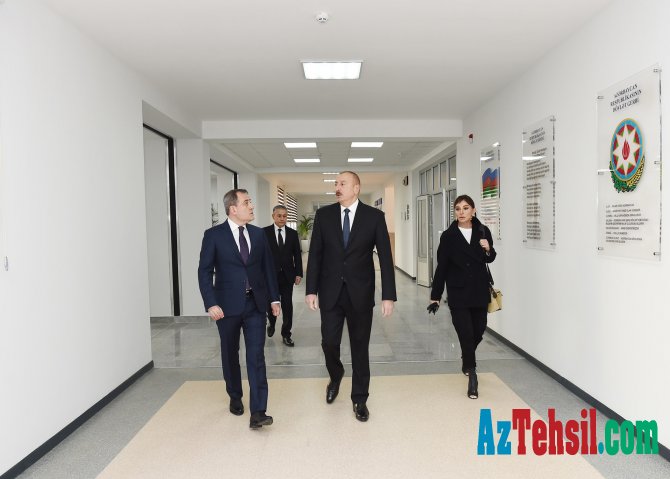 Prezident və xanımı Bakıda orta məktəbin açılışını etdi