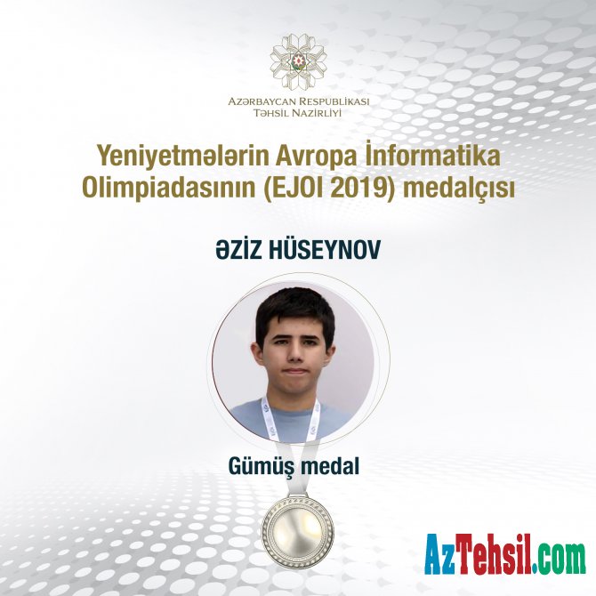 Avropa İnformatika Olimpiadasından gümüş medal