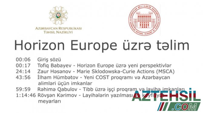 Avropa İttifaqının “Horizon Europe” proqramı haqqında təlim keçirilib