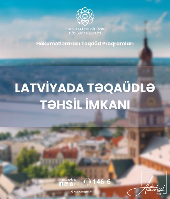 Latviyada təqaüdlə təhsil imkanı