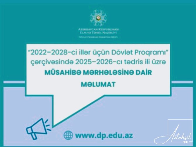 Dövlət Proqramı çərçivəsində müsahibə mərhələsinə dair məlumat