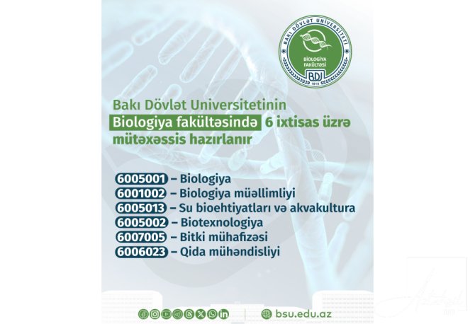 BDU-nun Biologiya fakültəsinə 6 ixtisas üzrə tələbə qəbulu aparılır
