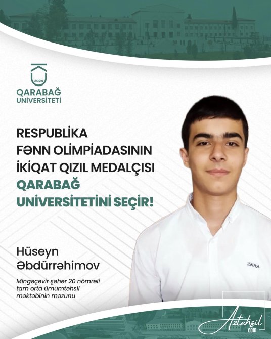 RFO-nun ikiqat qızıl medalçısı Qarabağ Universitetində oxuyacaq