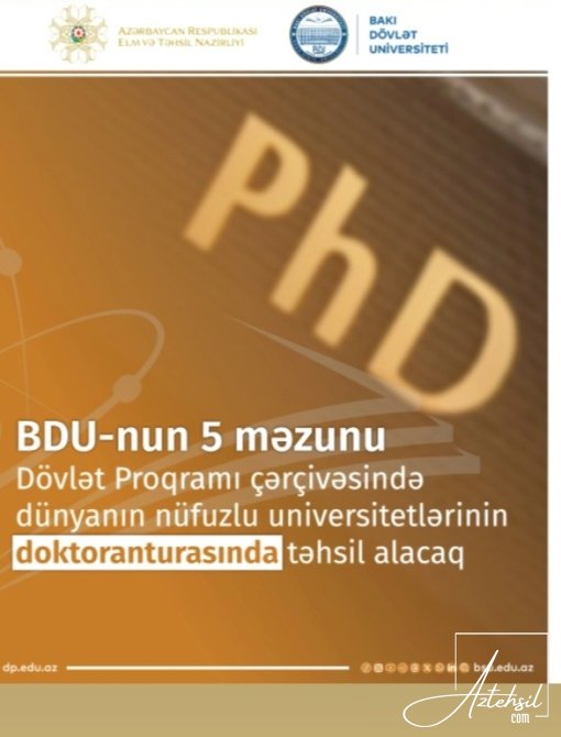 BDU-nun 5 məzunu...- ƏTRAFLI